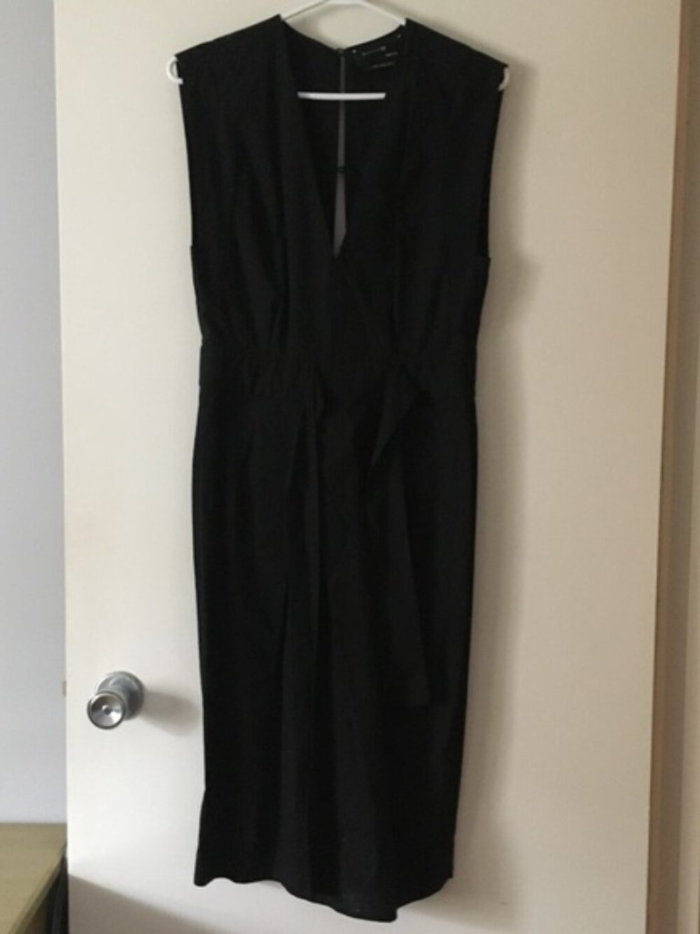 BABATON Black JUDITH Cotton Deep V Midi Dress